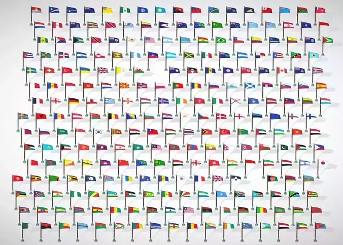 World Countries Flags Pack Toon Style - All Country Flags Pack