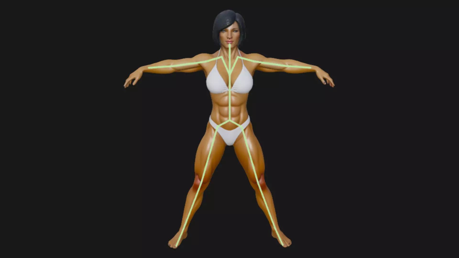Rig Bodybuilder Female 3D Model 3D model_0