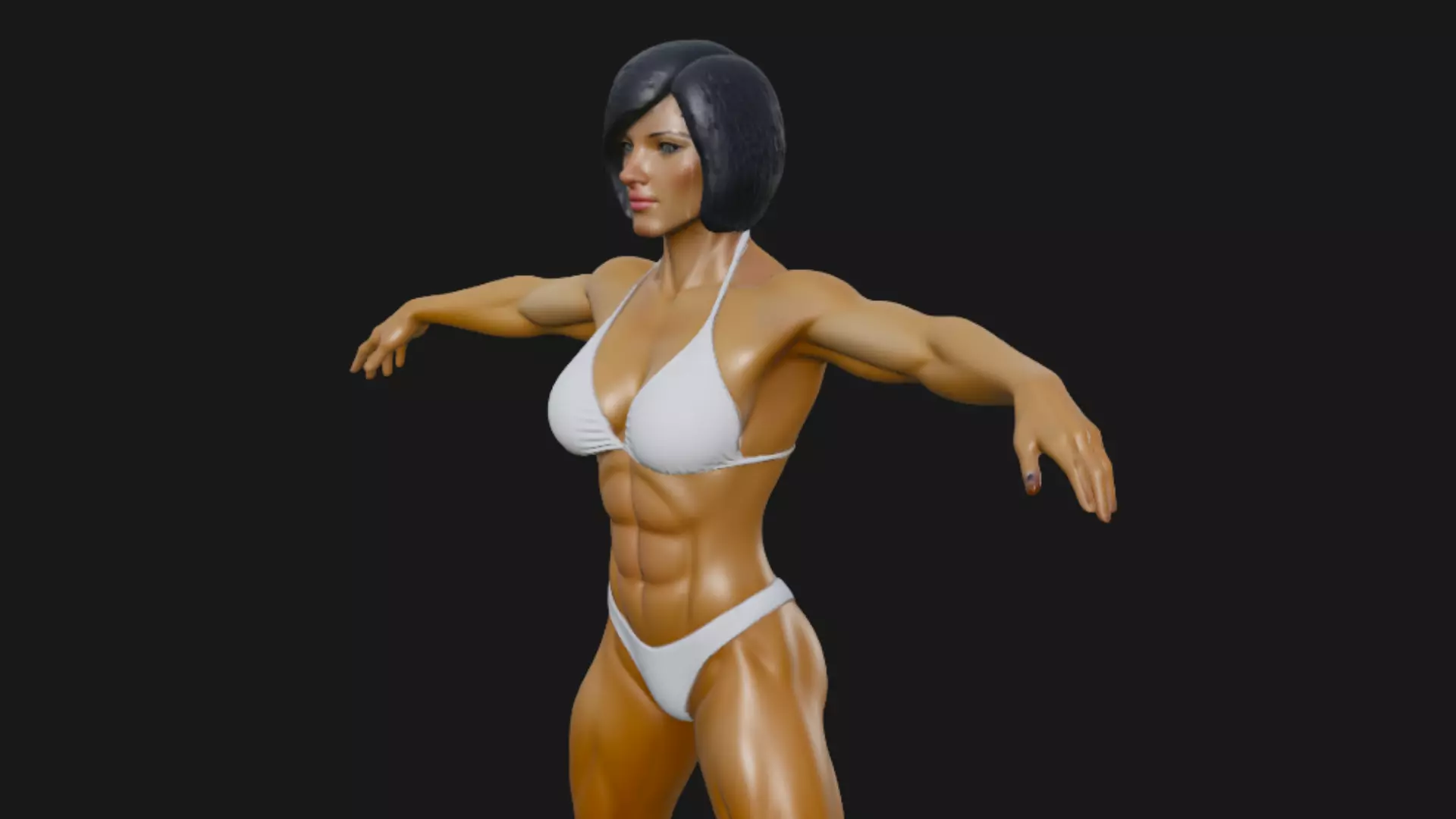 Rig Bodybuilder Female 3D Model 3D model_3