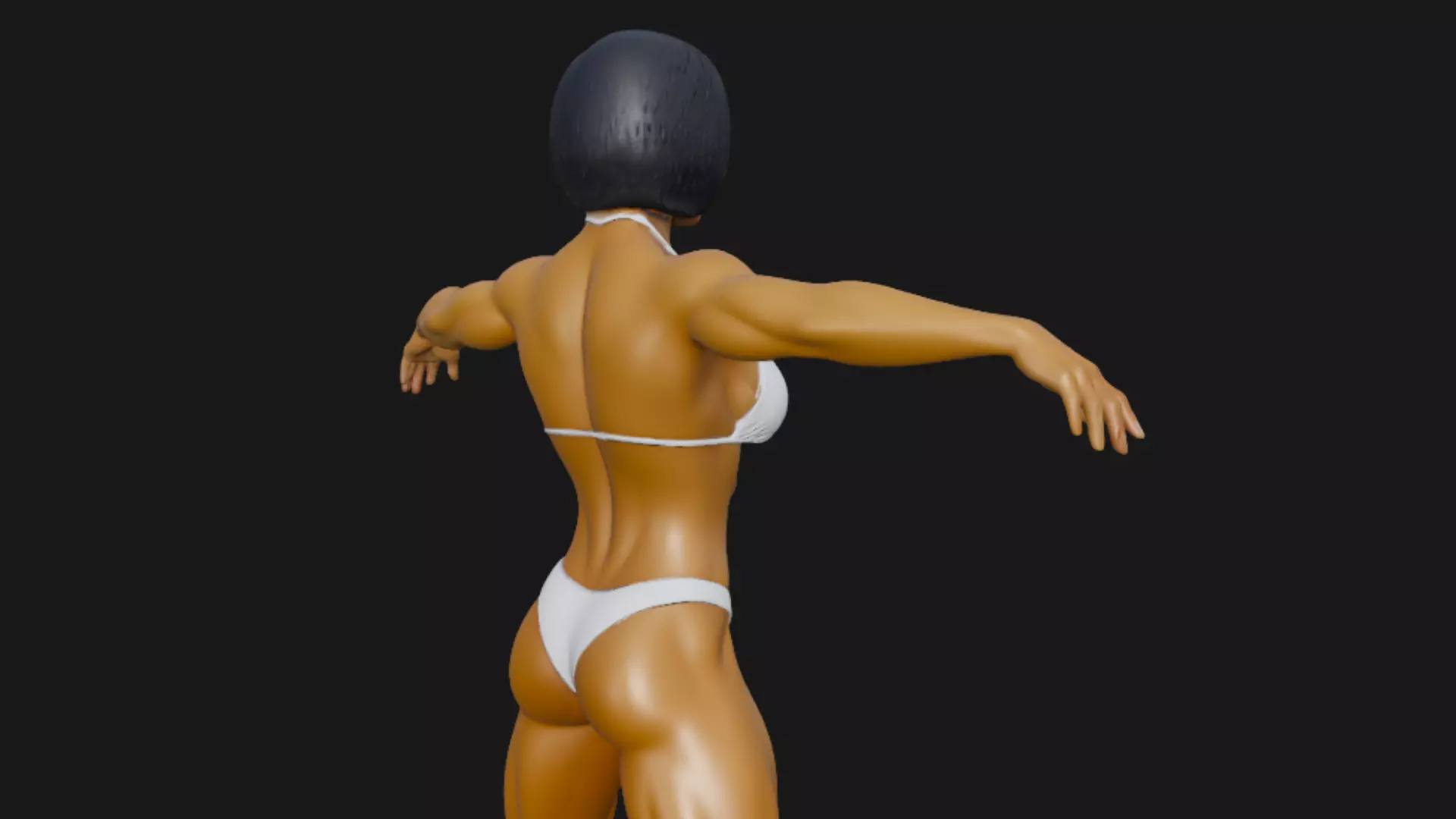 Rig Bodybuilder Female 3D Model 3D model_4