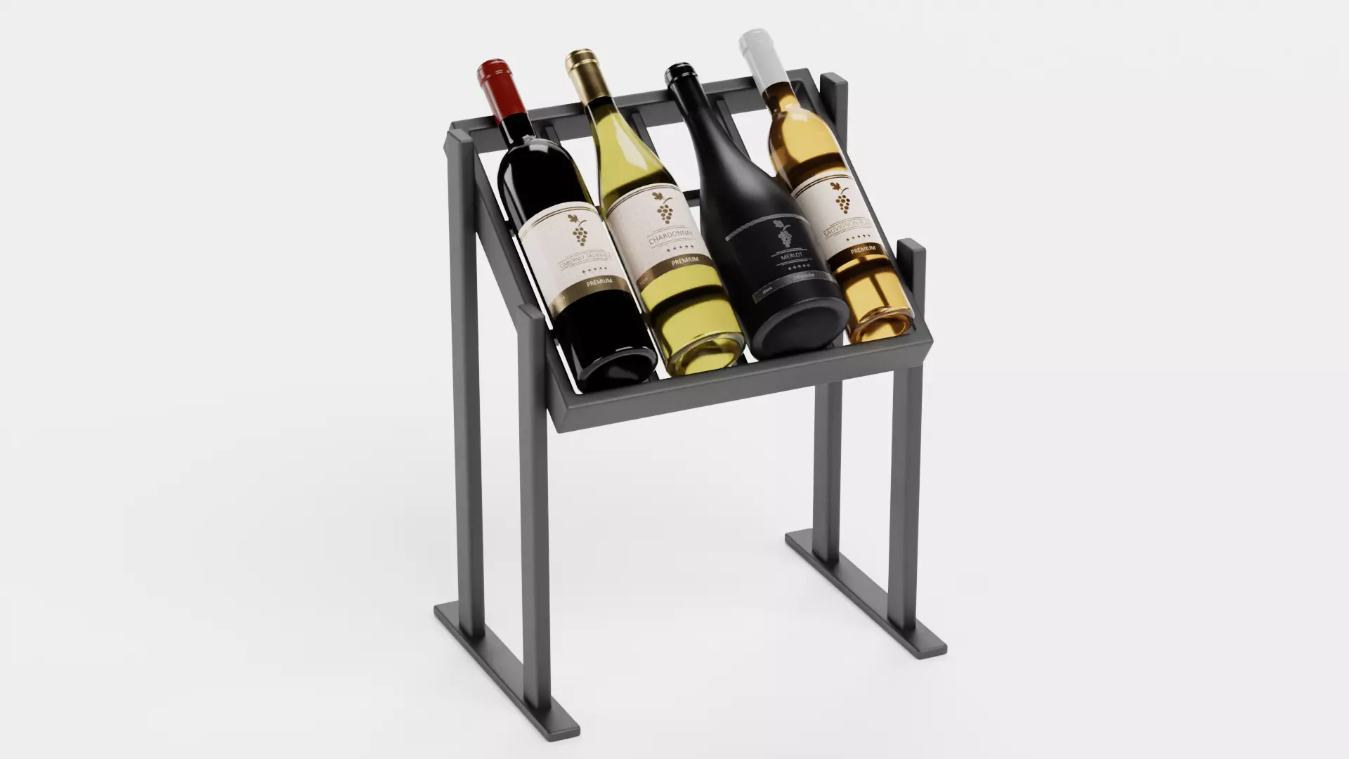 -Wines on Rack V4- Low-poly 3D model_0