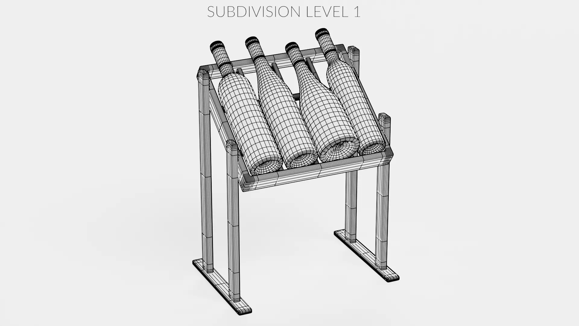 -Wines on Rack V4- Low-poly 3D model_8