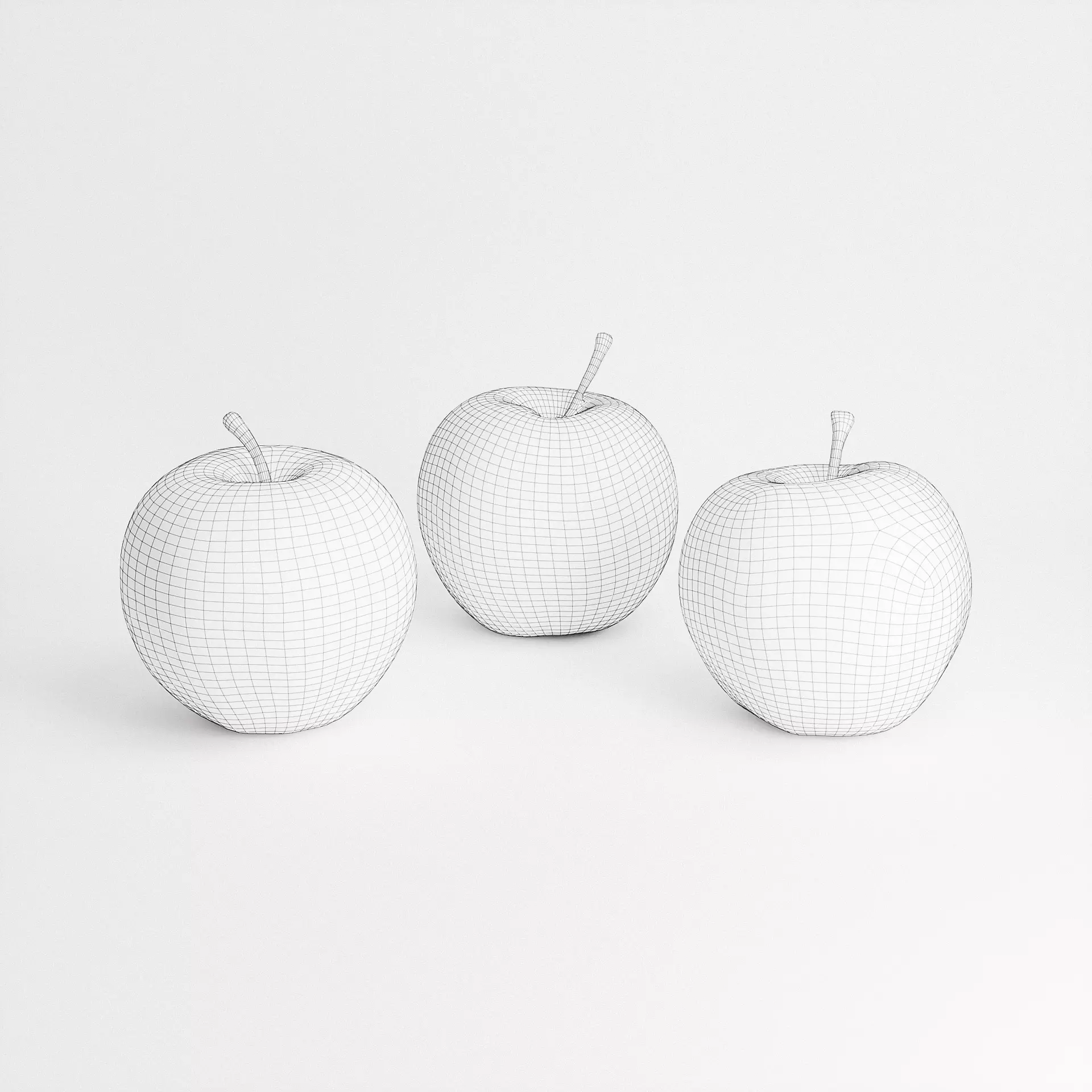 Apples Gala Set Low-poly 3D model_7
