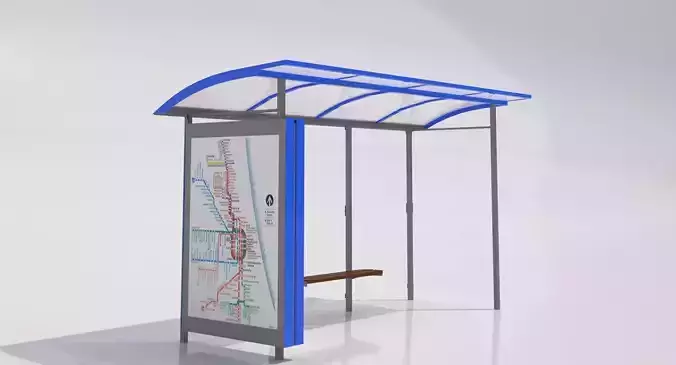 MMCite Skandum 110b Bus Shelter 3D model