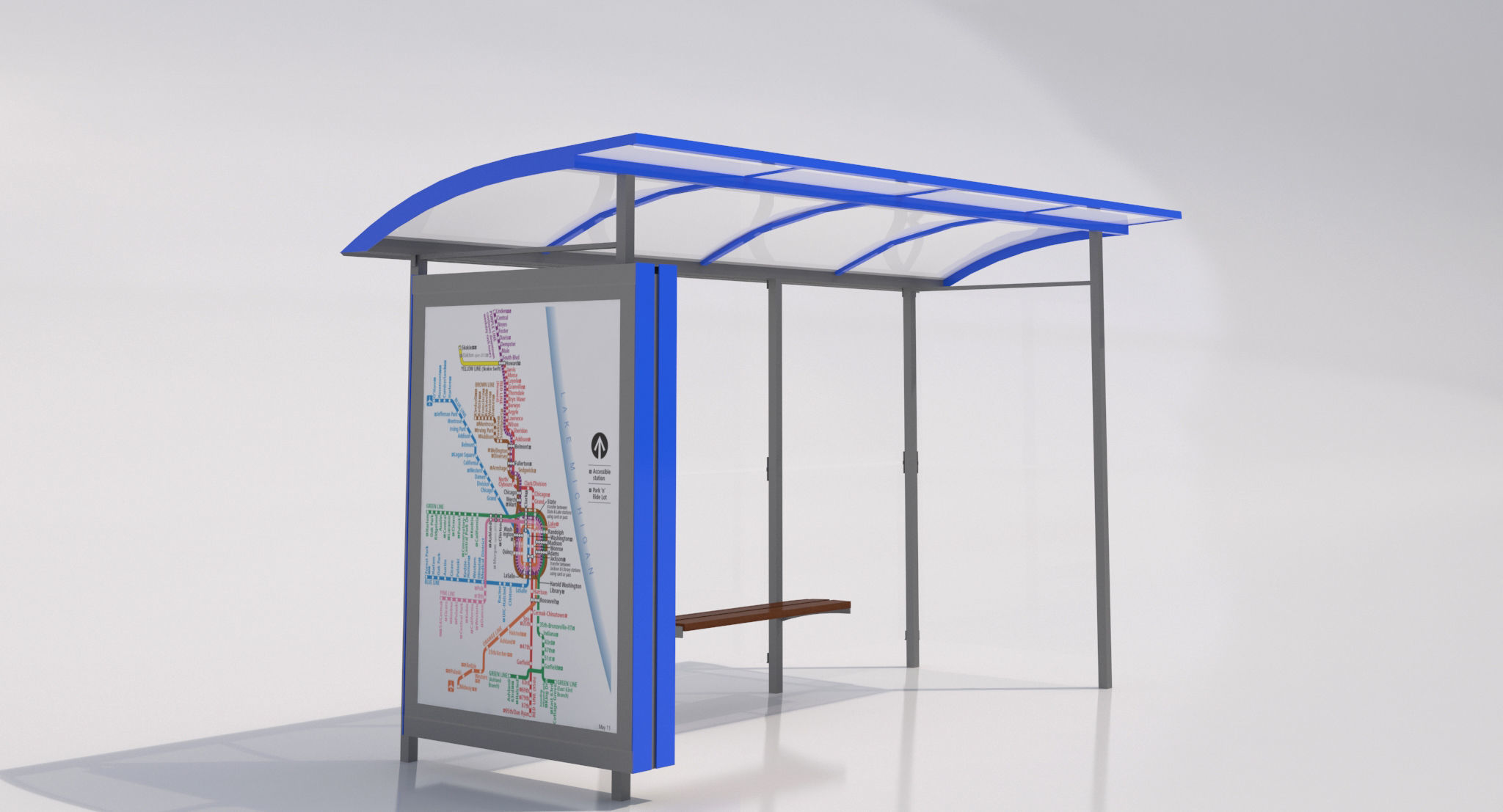 MMCite Skandum 110b Bus Shelter 3D model