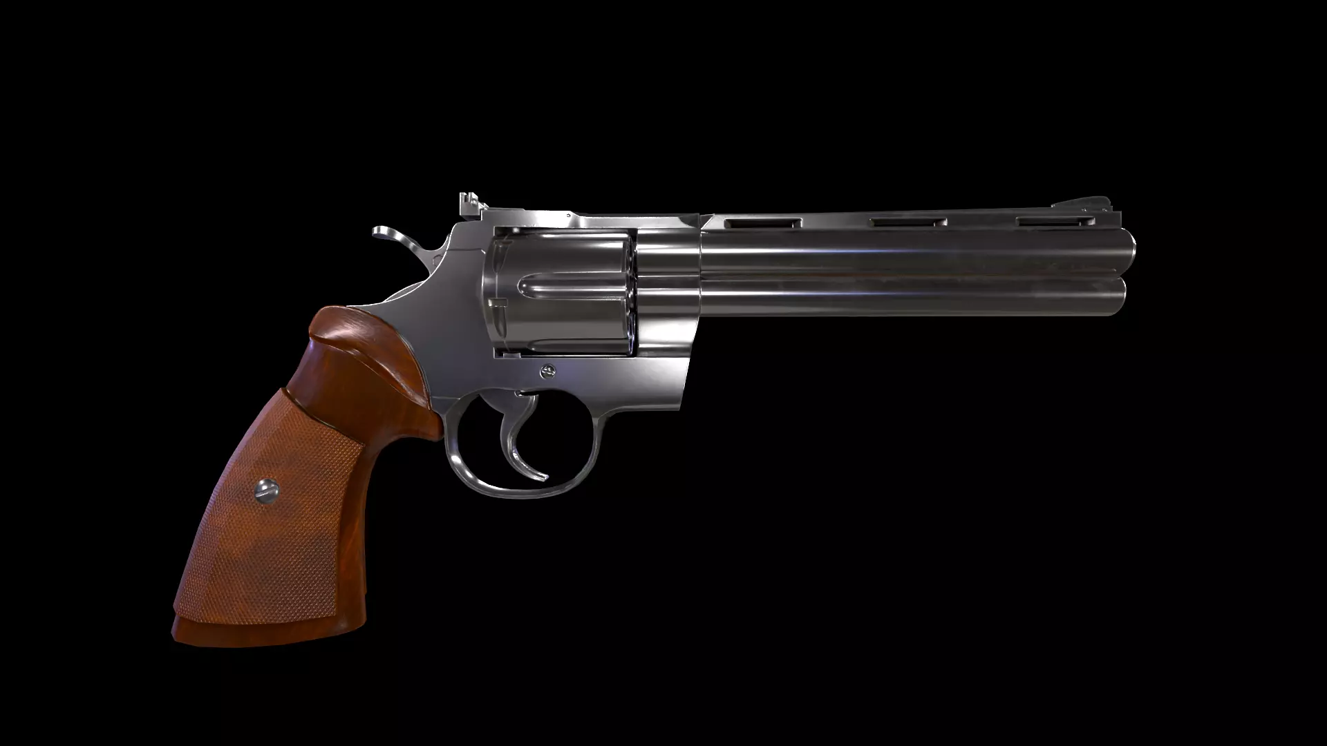 Colt Python Pistol Low-poly 3D model