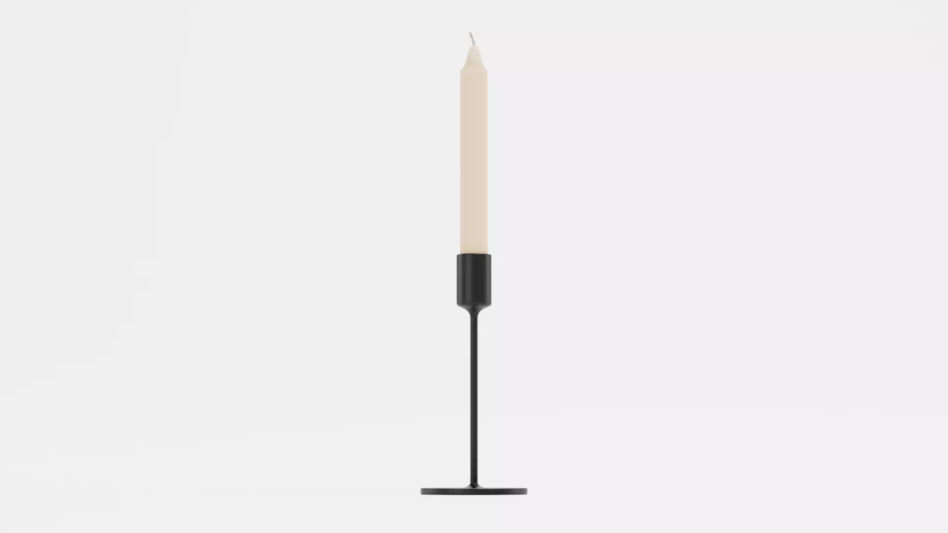 -Candlestick Holder with Candle- Low-poly 3D model_1
