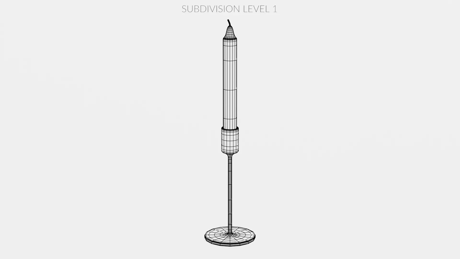 -Candlestick Holder with Candle- Low-poly 3D model_9