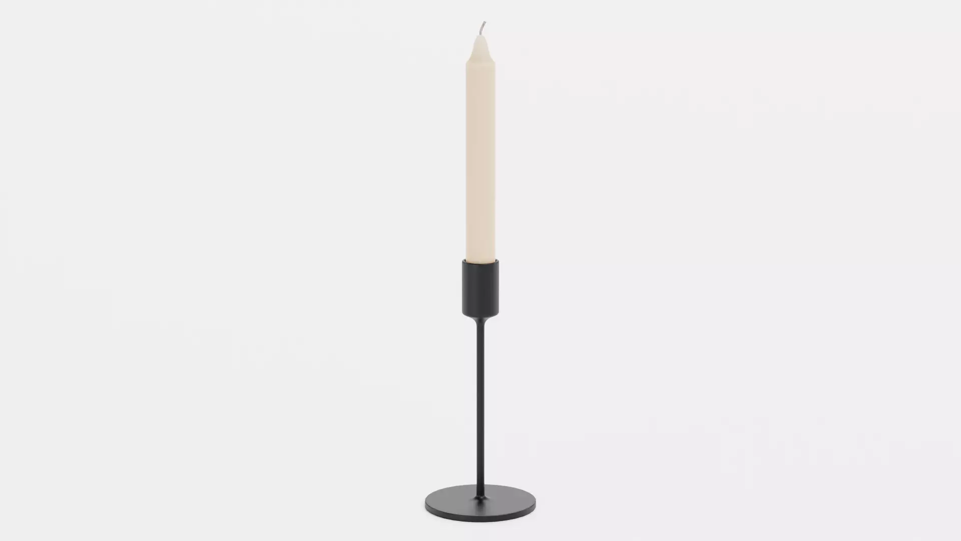 -Candlestick Holder with Candle- Low-poly 3D model_5