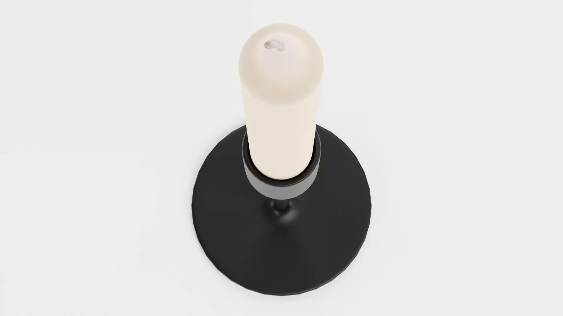 -Candlestick Holder with Candle- Low-poly 3D model_3