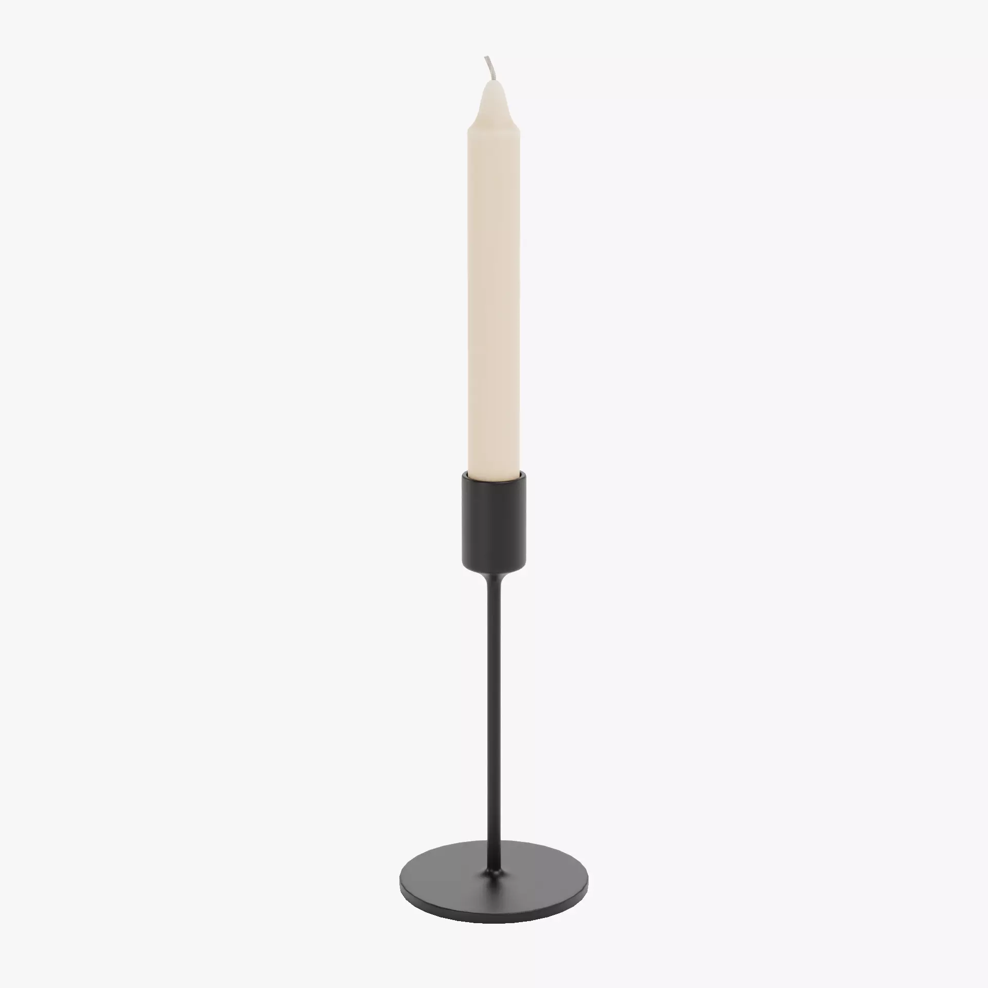 -Candlestick Holder with Candle- Low-poly 3D model_12
