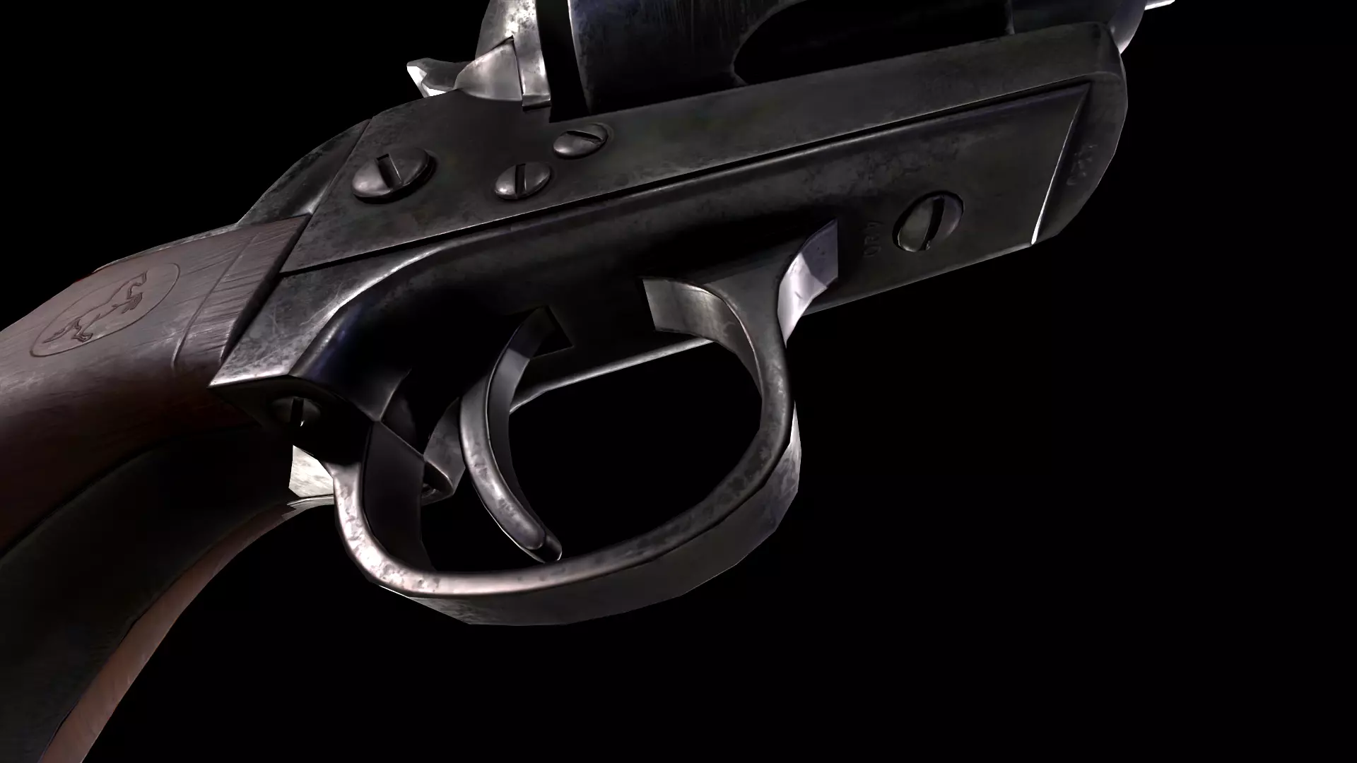 Colt SAA Pistol Low-poly 3D model_10