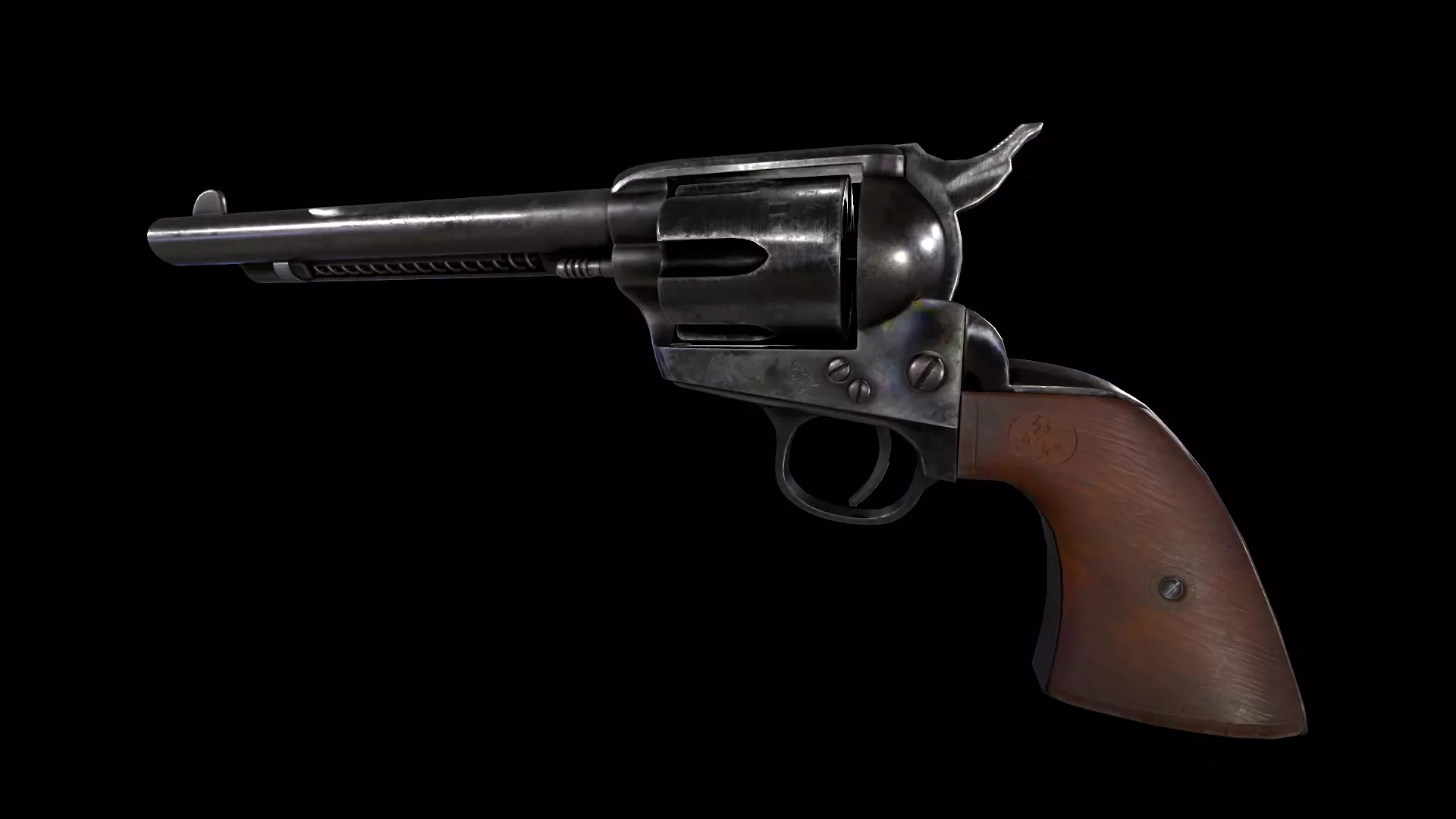 Colt SAA Pistol Low-poly 3D model_8