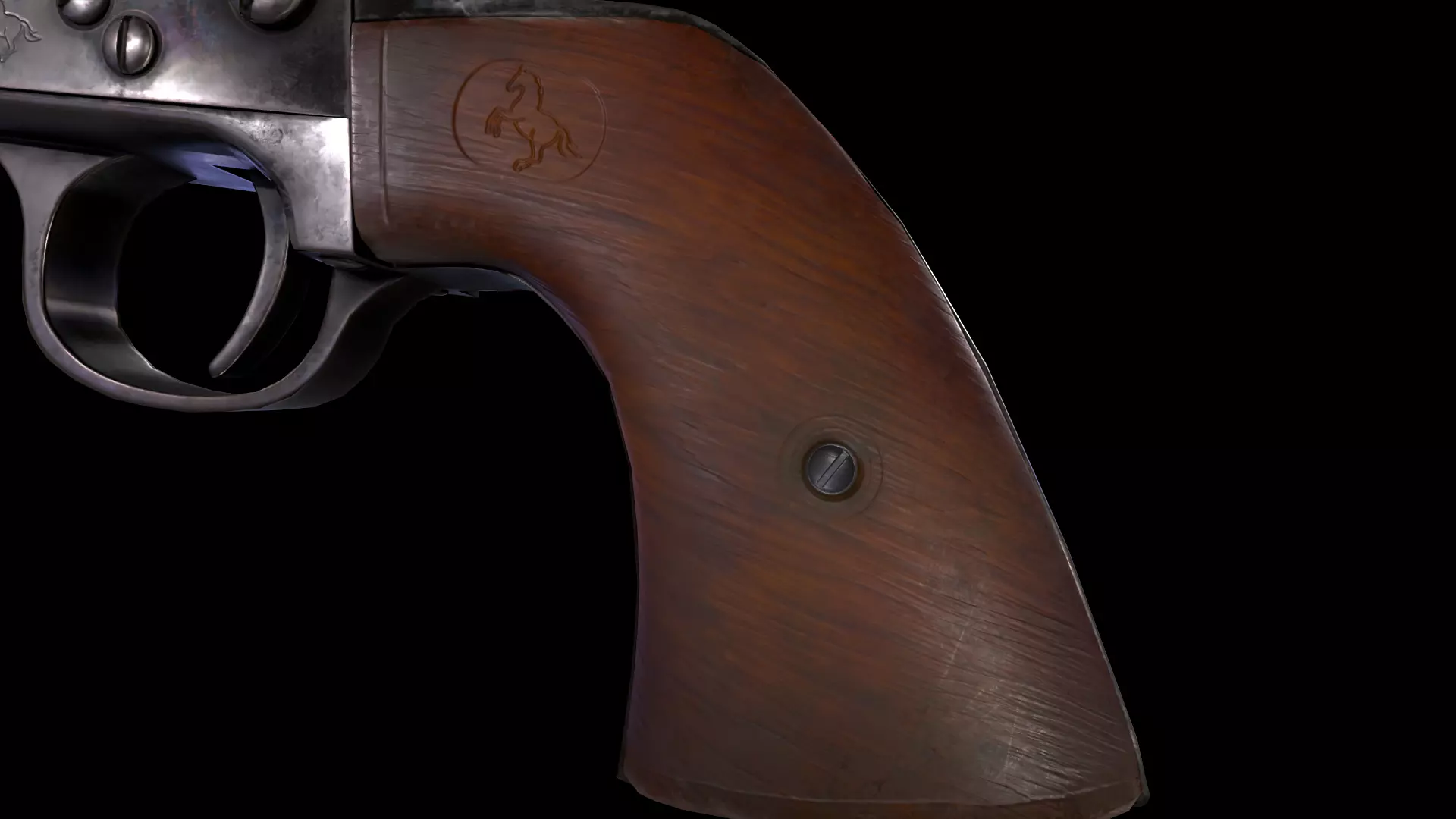 Colt SAA Pistol Low-poly 3D model_5