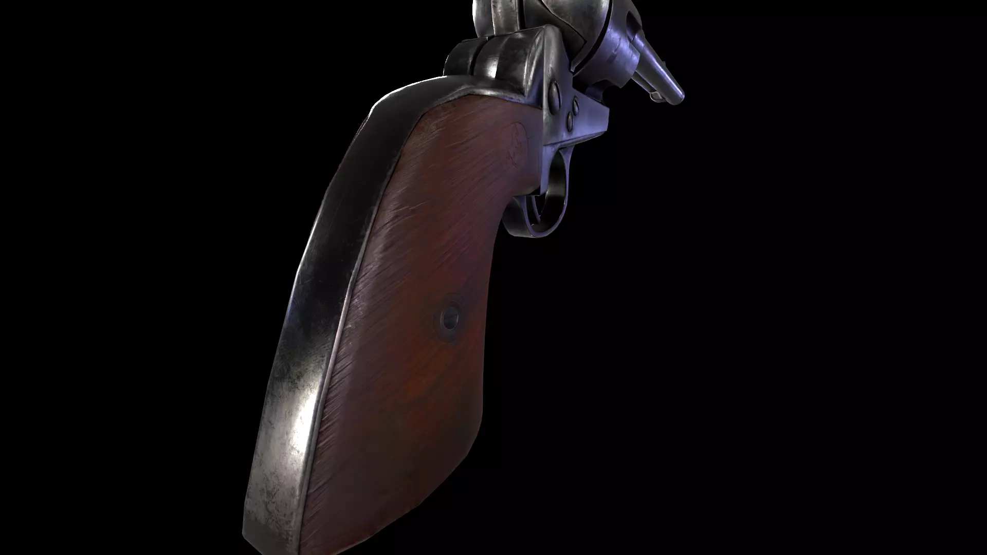 Colt SAA Pistol Low-poly 3D model_11