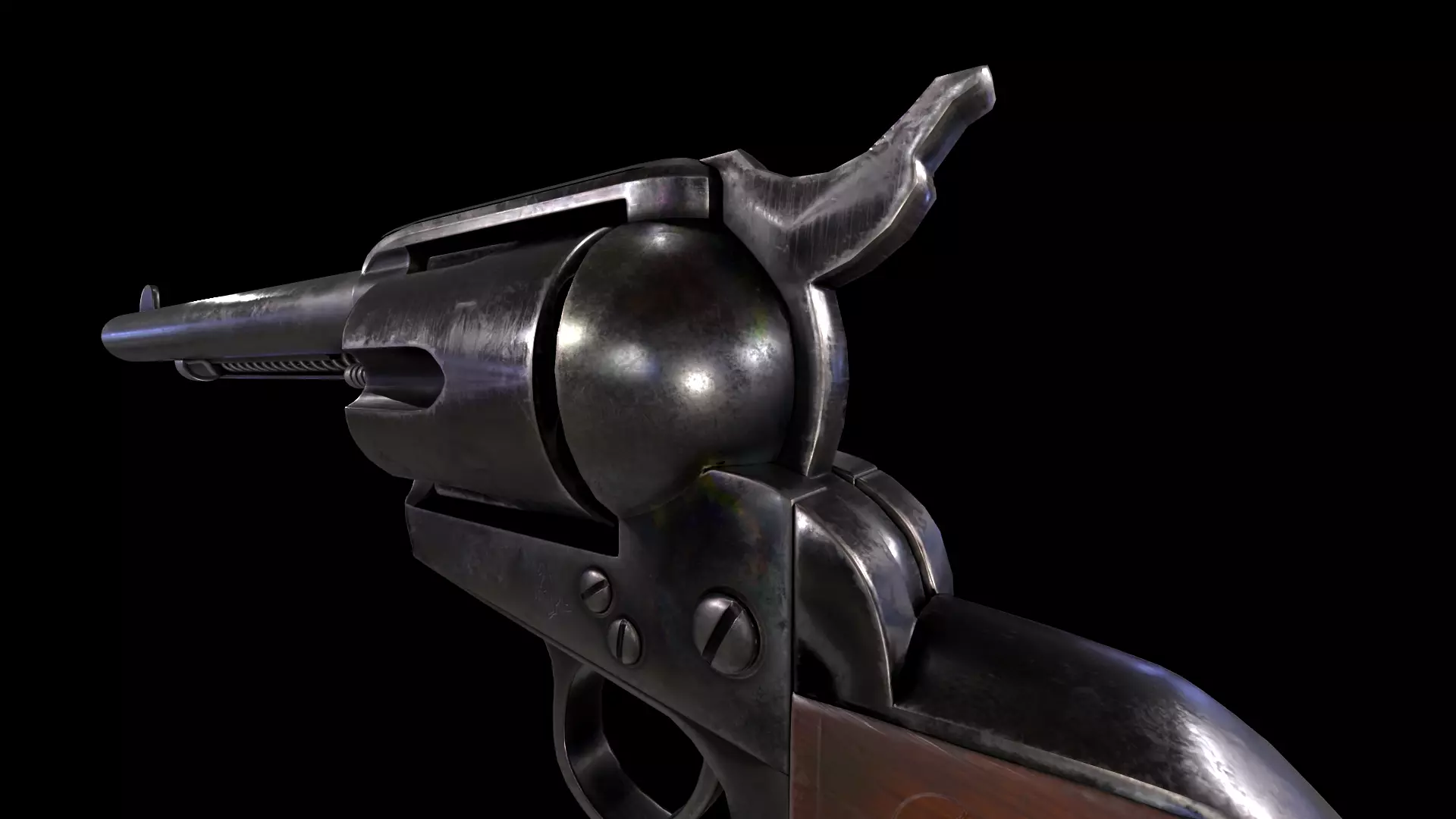 Colt SAA Pistol Low-poly 3D model_4