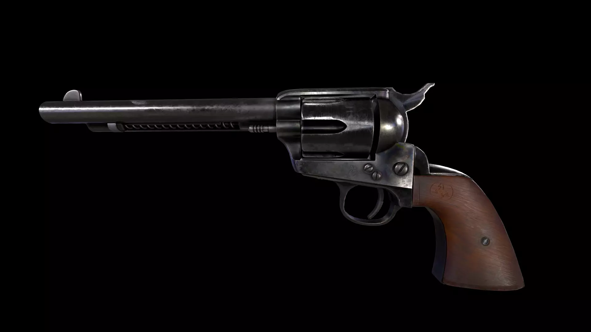 Colt SAA Pistol Low-poly 3D model_2