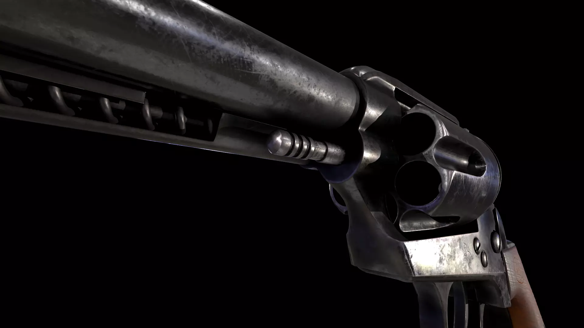 Colt SAA Pistol Low-poly 3D model_6