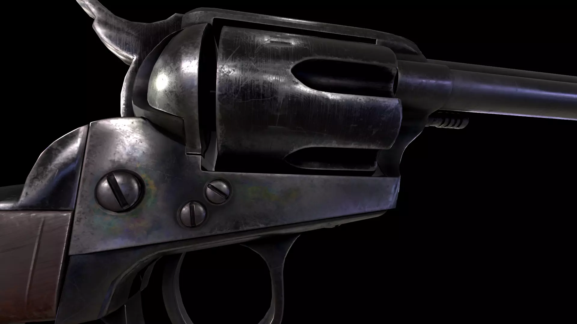 Colt SAA Pistol Low-poly 3D model_3