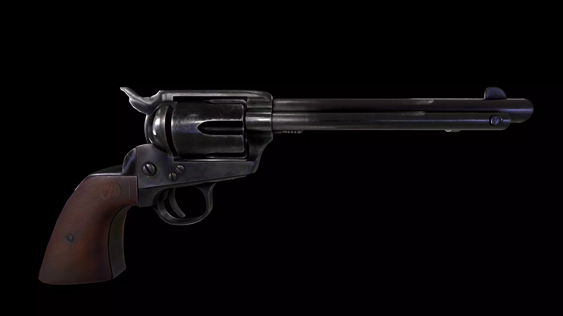 Colt SAA Pistol Low-poly 3D model_0