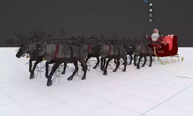 Santa Sleigh Animation with Reindeers