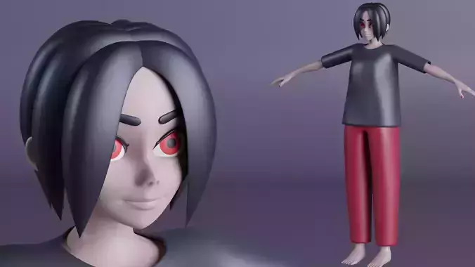 Simple Female Character  Low-poly 3D model