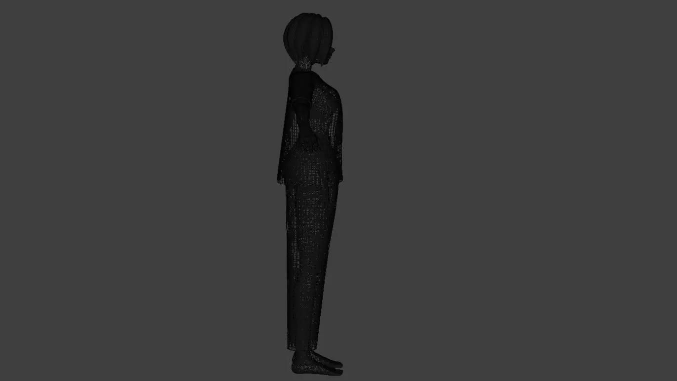 Simple Female Character  Low-poly 3D model_5