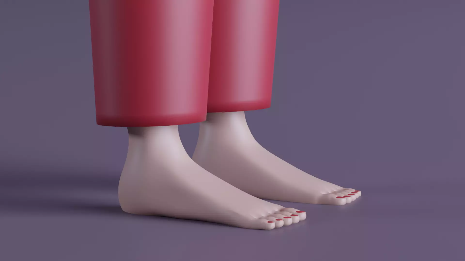 Simple Female Character  Low-poly 3D model_10