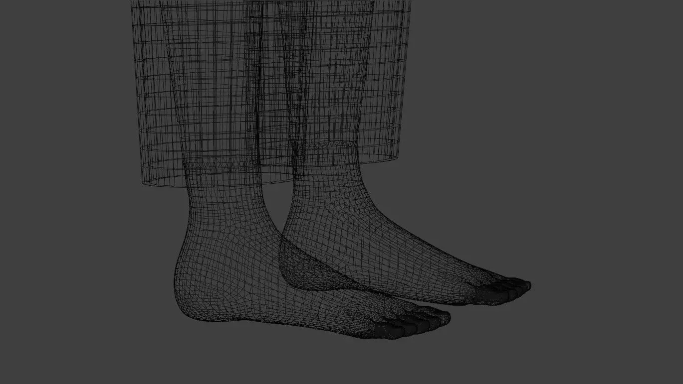 Simple Female Character  Low-poly 3D model_11