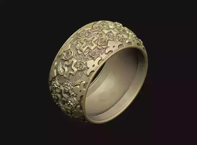 rose leaf floral metal band gift royal detail gothic lux soft