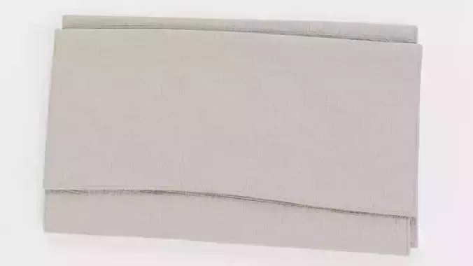 Cloth Napkin - Folded Linen Dinning Table Setting Prop 3D model 2
