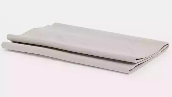 Cloth Napkin - Folded Linen Dinning Table Setting Prop 3D model 5