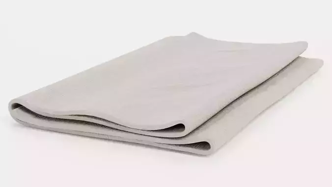Cloth Napkin - Folded Linen Dinning Table Setting Prop 3D model 6