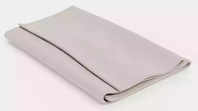 Cloth Napkin - Folded Linen Dinning Table Setting Prop 3D model 7