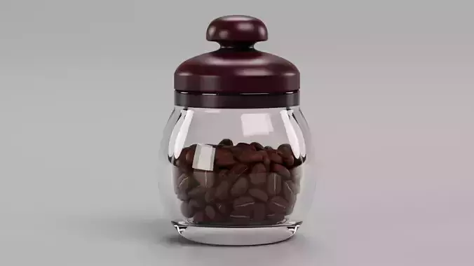 -Coffee Jar with Beans-
