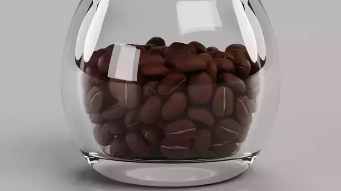 Coffee Jar with Beans - Storage Container with Arabica Seeds 3D model 6