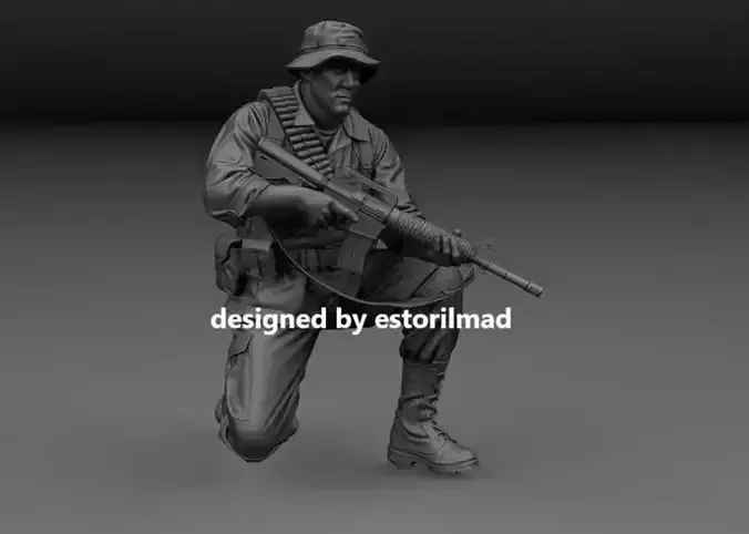 AMERICAN SOLDIER SITTING RESTING M113 V2