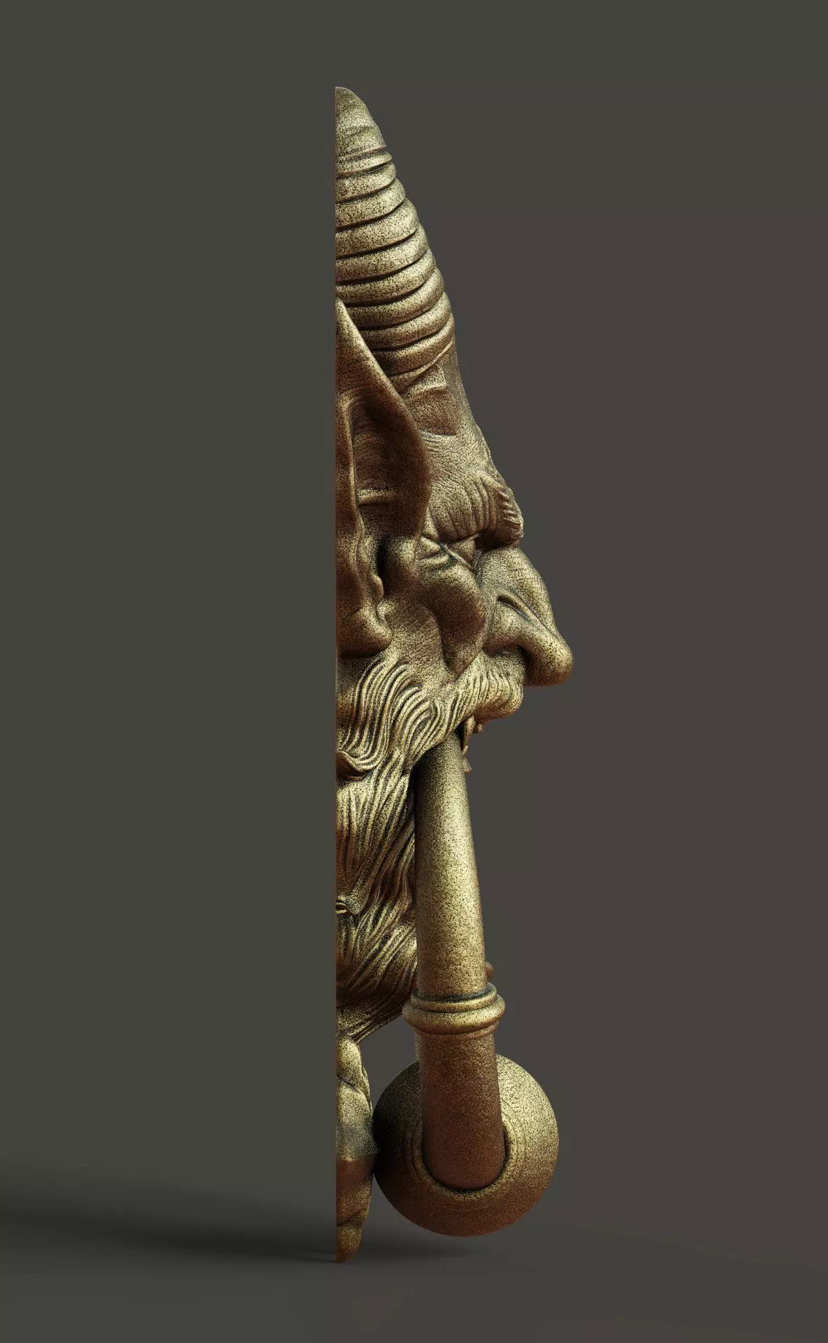 Krampus Door Knocker STL High Detail 3D Model for Home Decor 3D print model_3