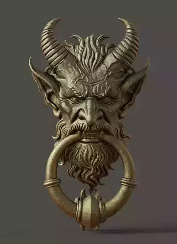 Krampus Door Knocker STL High Detail 3D Model for Home Decor 3D print model Krampus Door Knocker STL High Detail 3D Model for Home Decor 3D print model