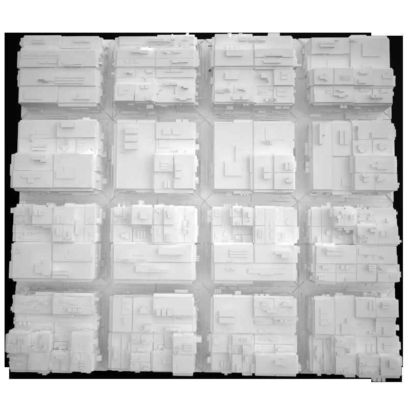 City scape Architecture Exterior Building Road Futuristic Low-poly 3D model_1