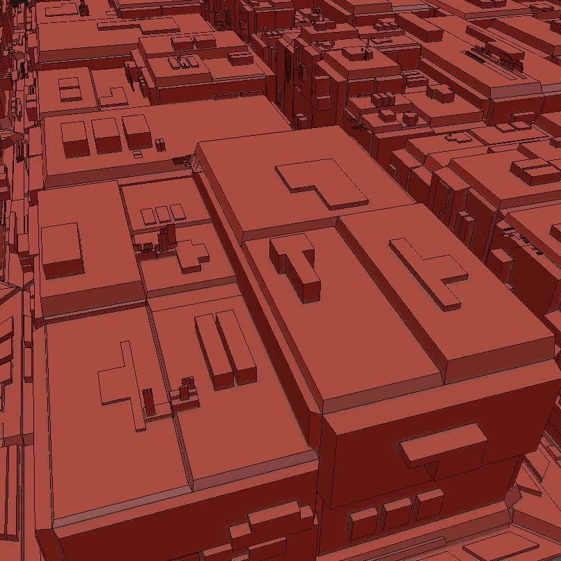 City scape Architecture Exterior Building Road Futuristic Low-poly 3D model_8