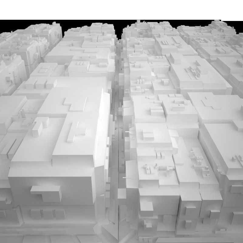 City scape Architecture Exterior Building Road Futuristic Low-poly 3D model_3