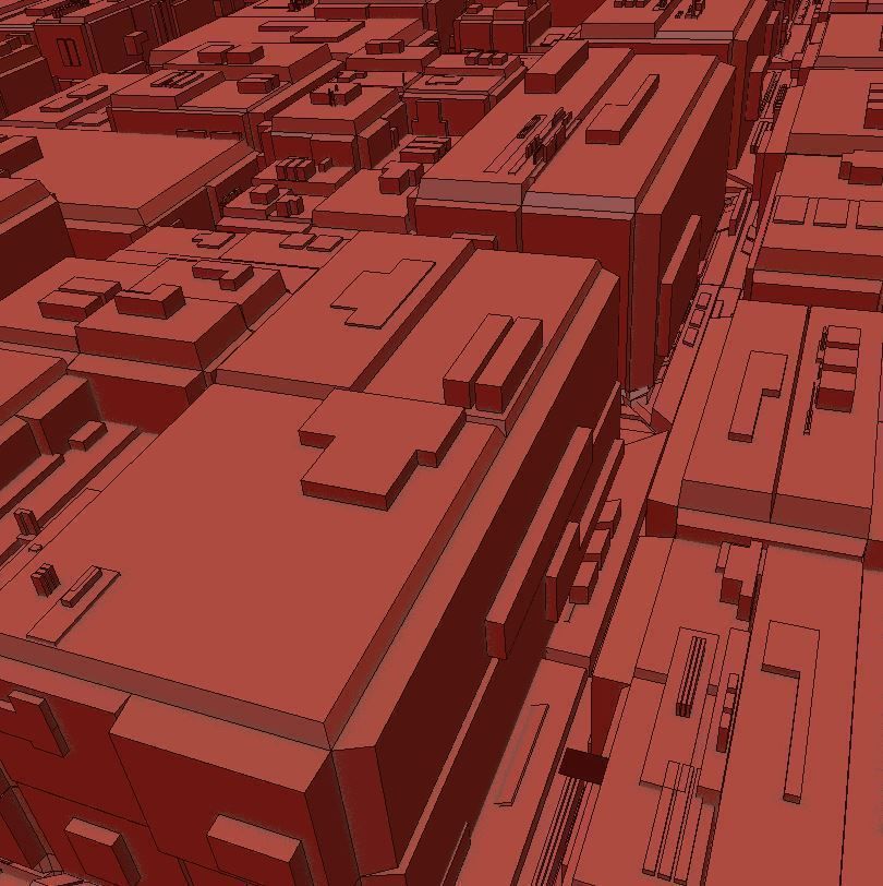 City scape Architecture Exterior Building Road Futuristic Low-poly 3D model_7