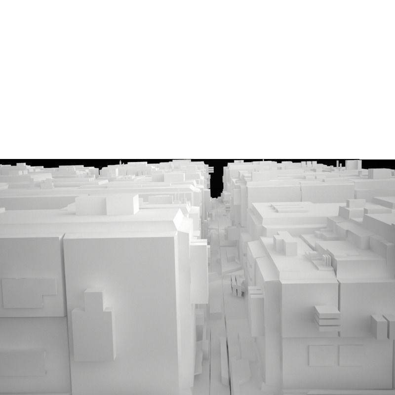 City scape Architecture Exterior Building Road Futuristic Low-poly 3D model_11