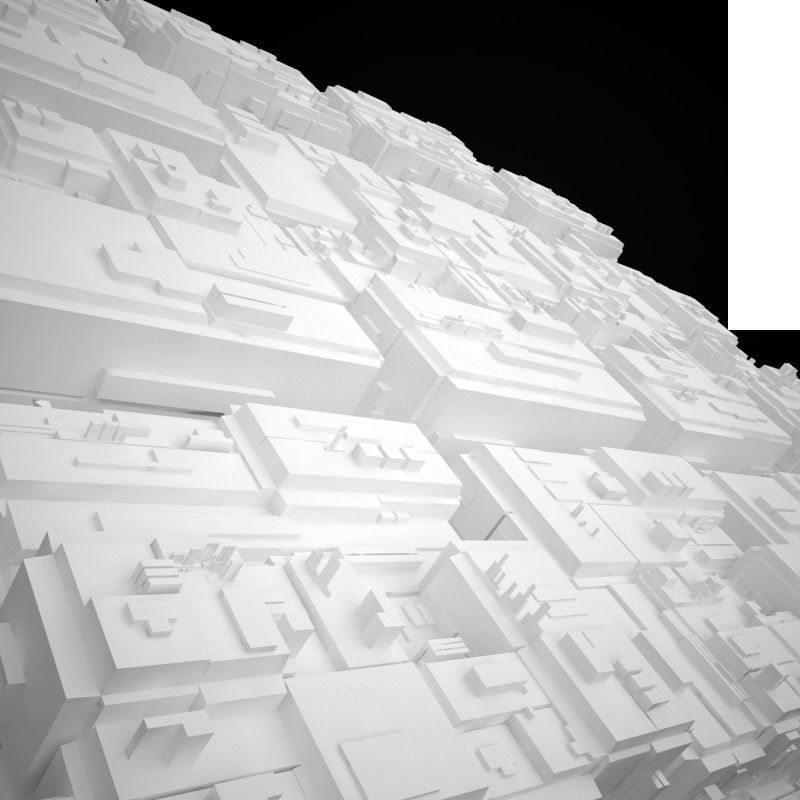 City scape Architecture Exterior Building Road Futuristic Low-poly 3D model_4