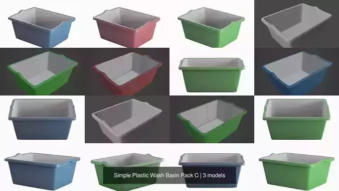 Simple Plastic Wash Basin Pack C