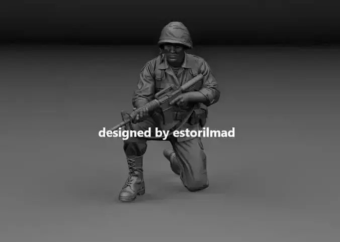 AMERICAN SOLDIER SITTING RESTING M113 V5