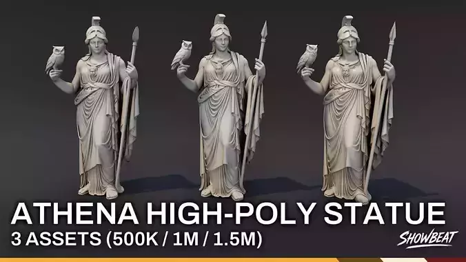 Athena High-Poly Statue Pack 3D model