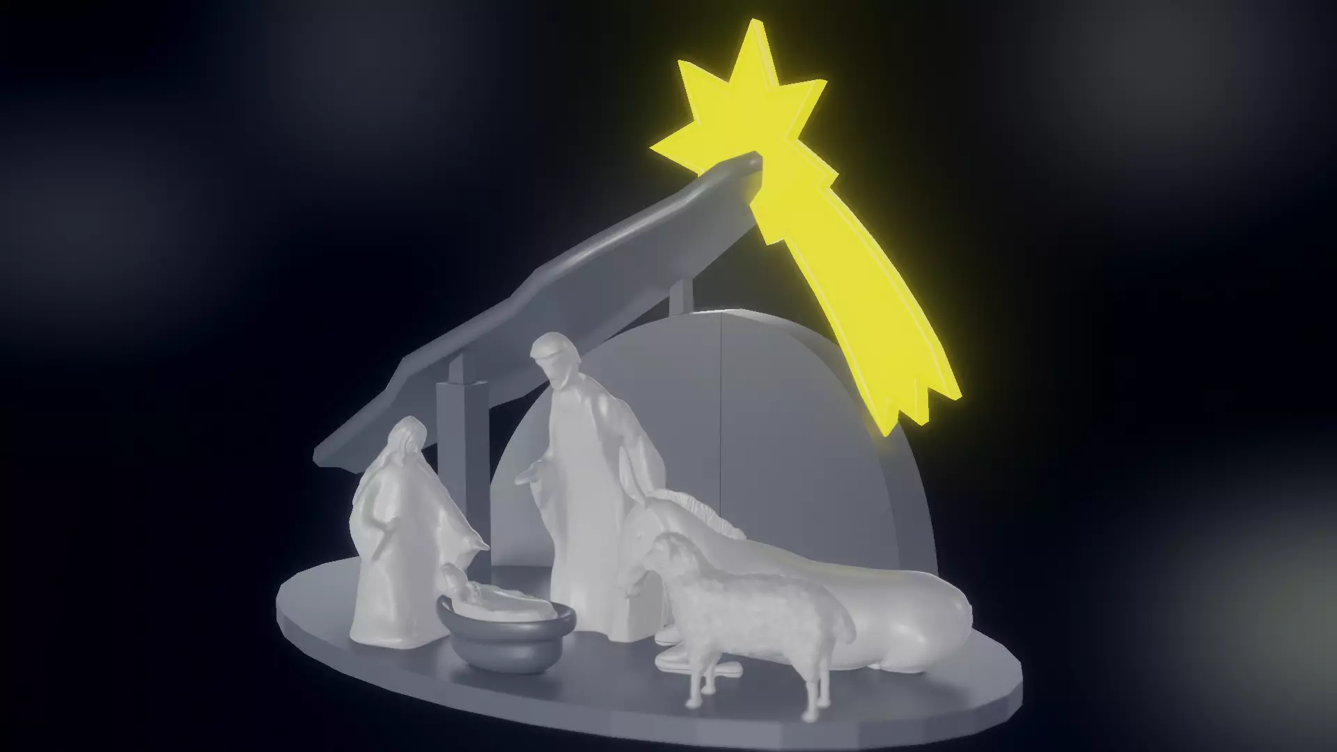Nativity scene with 3d printable objects and figures Free 3D model_3