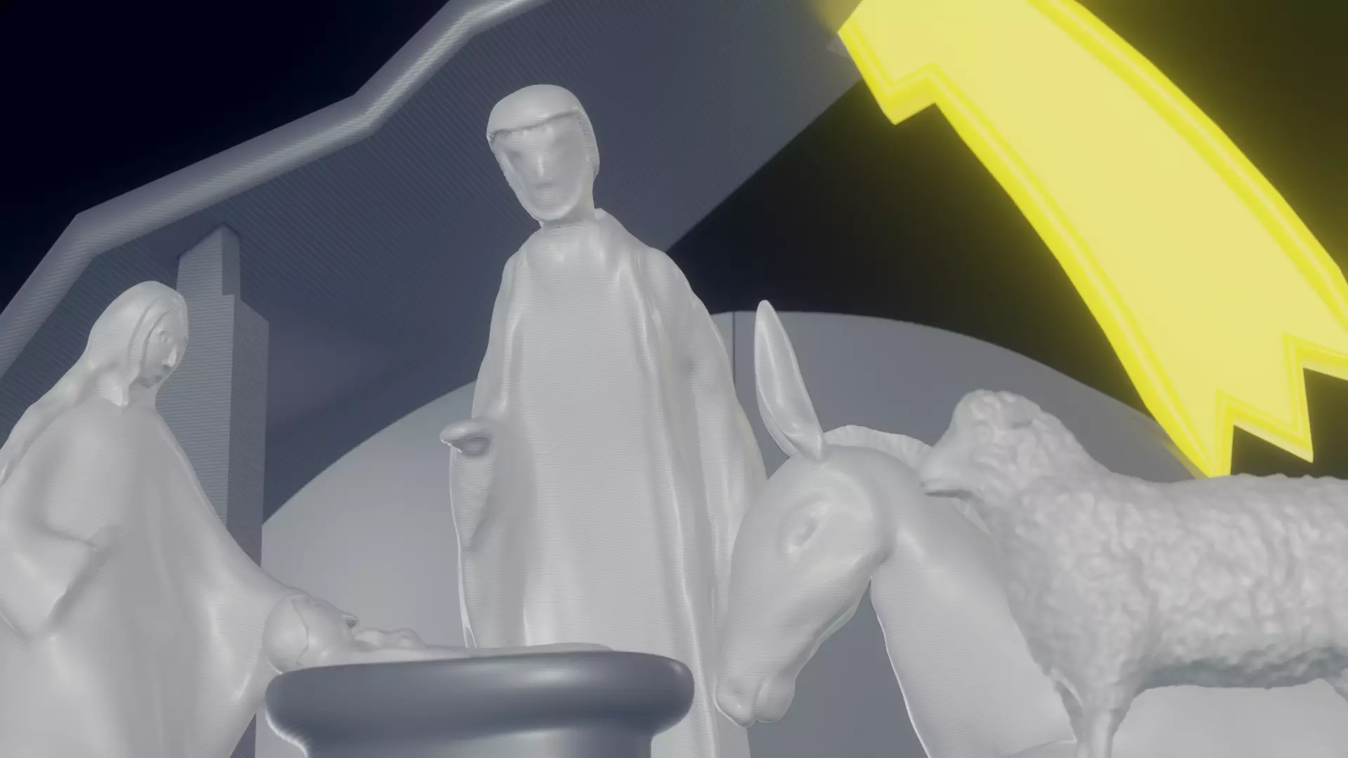 Nativity scene with 3d printable objects and figures Free 3D model_1